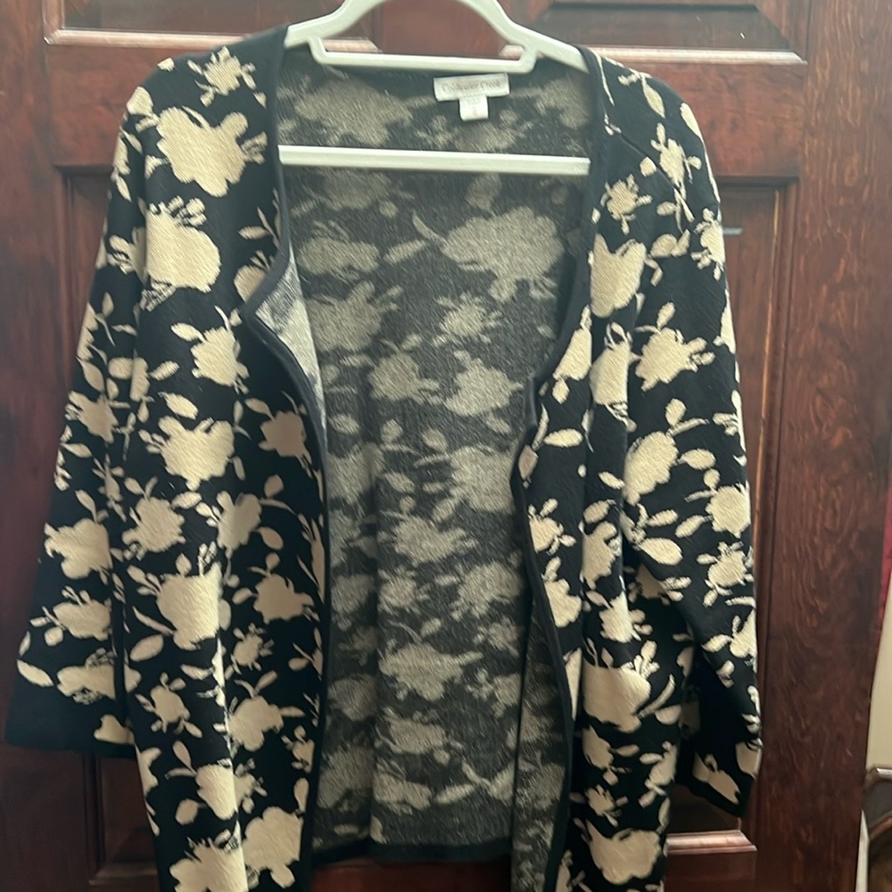 Coldwater Creek jacquard sweater cardigan